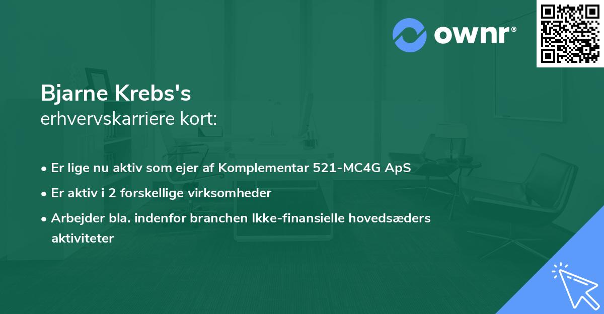 Bjarne Krebs's erhvervskarriere kort