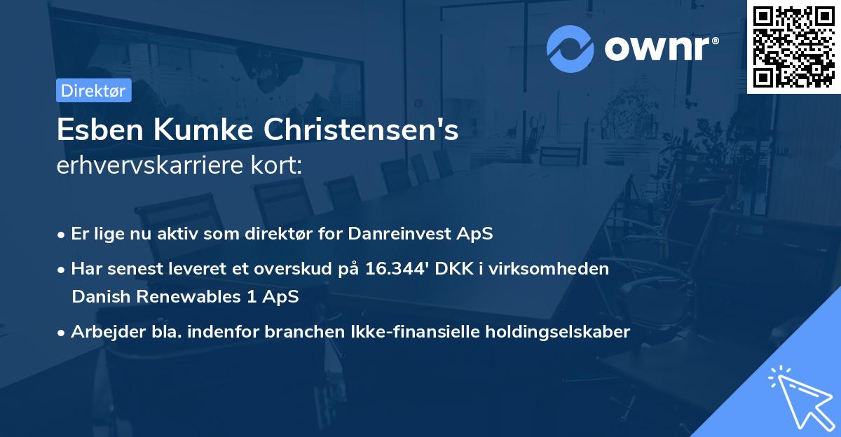Esben Kumke Christensen's erhvervskarriere kort