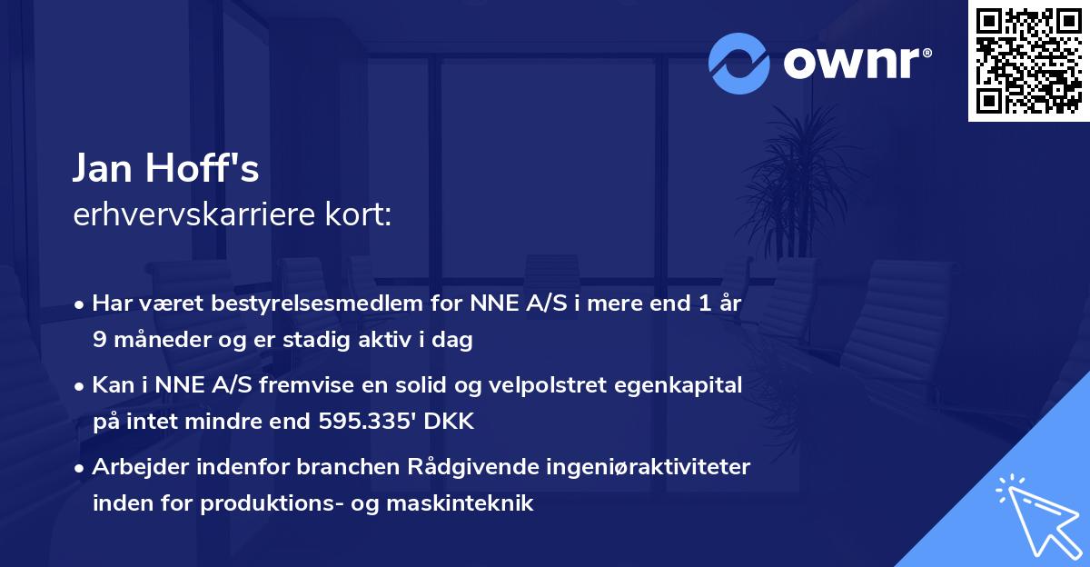 Jan Hoff's erhvervskarriere kort