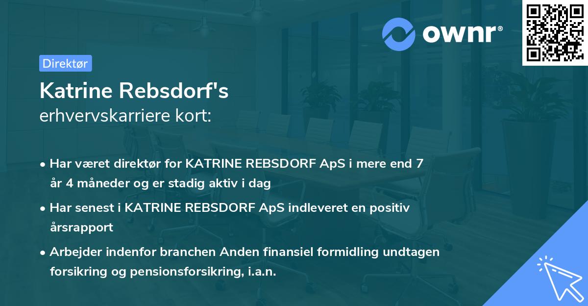 Katrine Rebsdorf's erhvervskarriere kort