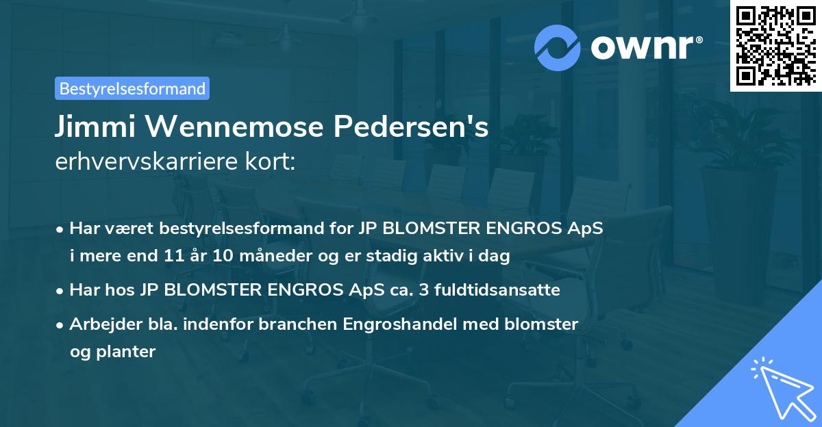 Jimmi Wennemose Pedersen's erhvervskarriere kort