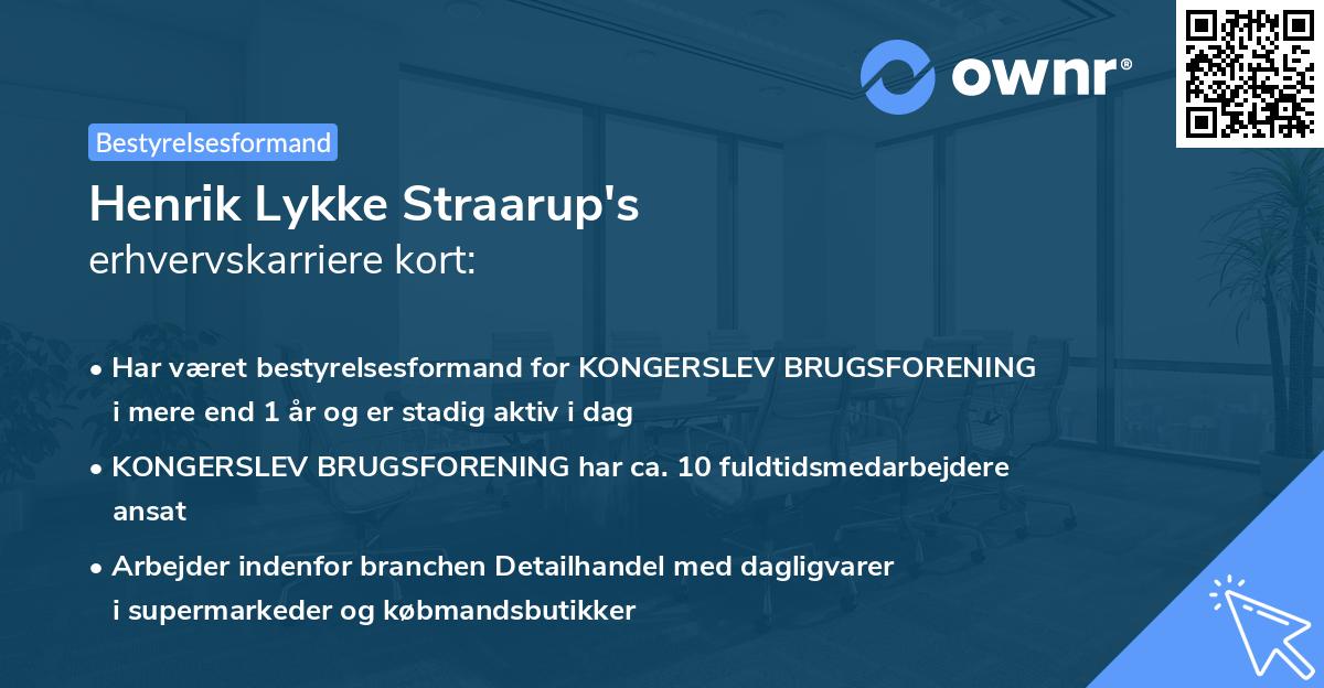 Henrik Lykke Straarup's erhvervskarriere kort