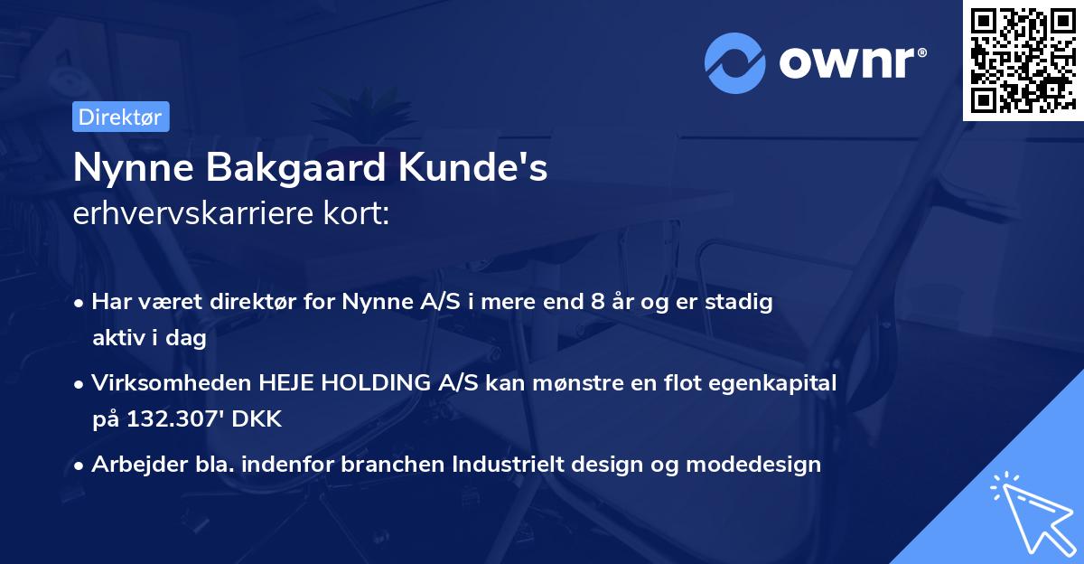 Nynne Bakgaard Kunde's erhvervskarriere kort