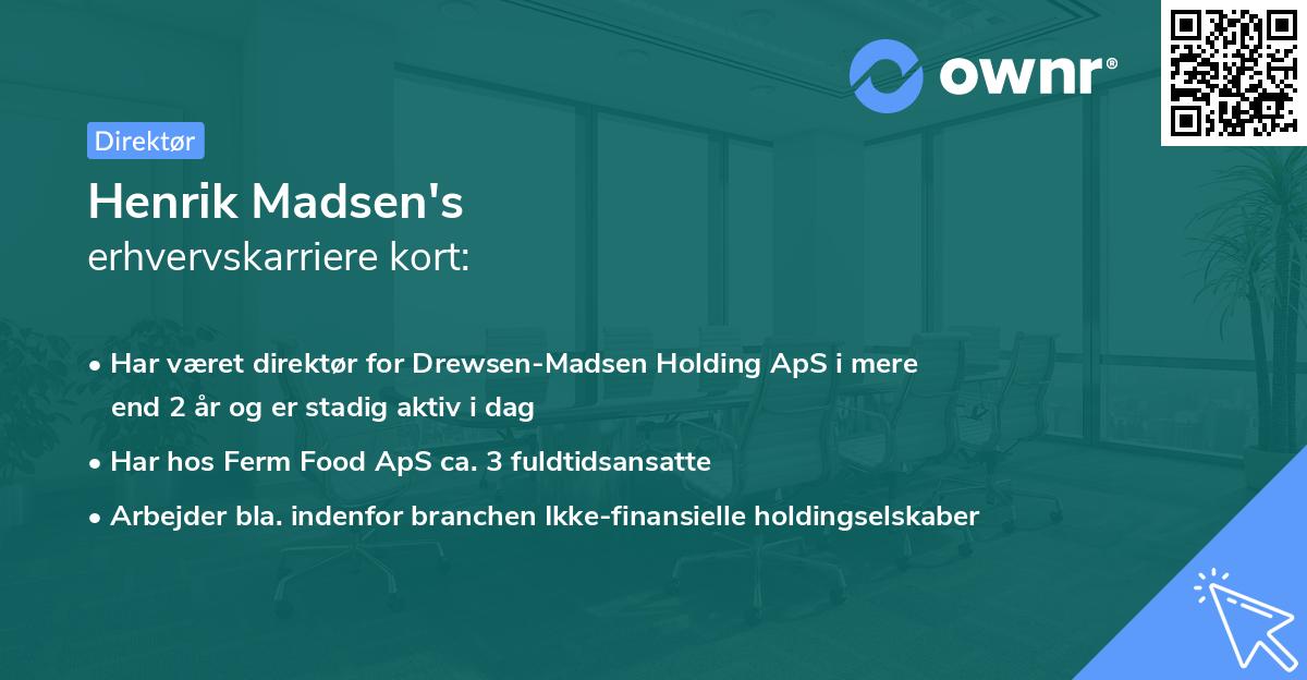 Henrik Madsen's erhvervskarriere kort