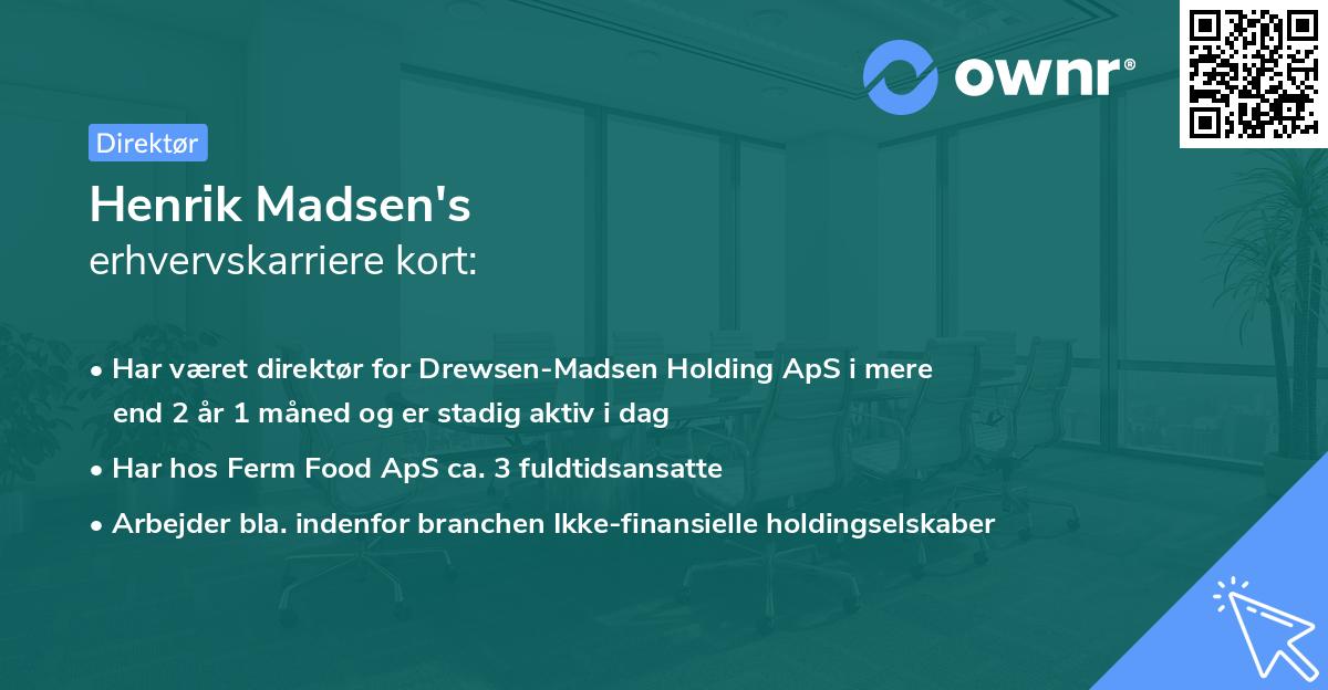 Henrik Madsen's erhvervskarriere kort