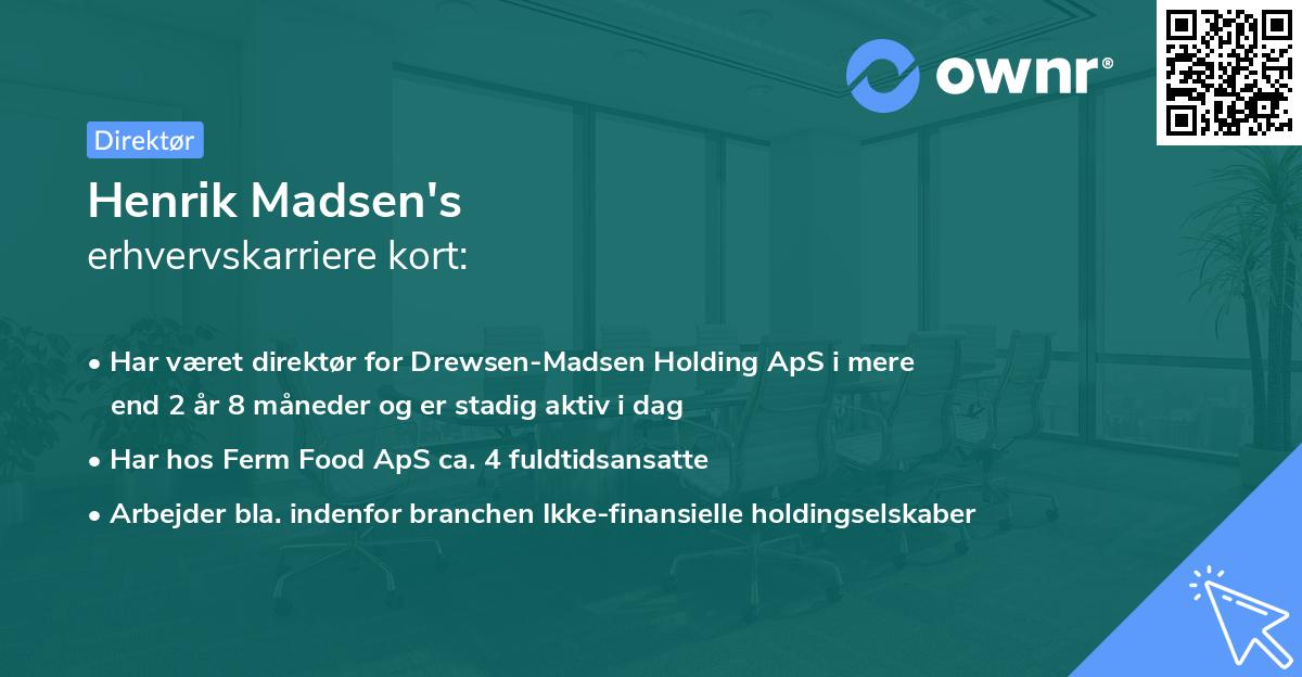 Henrik Madsen's erhvervskarriere kort