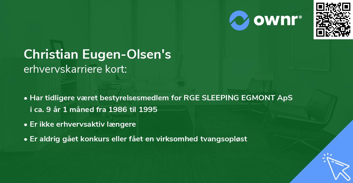 Christian Eugen-Olsen's erhvervskarriere kort