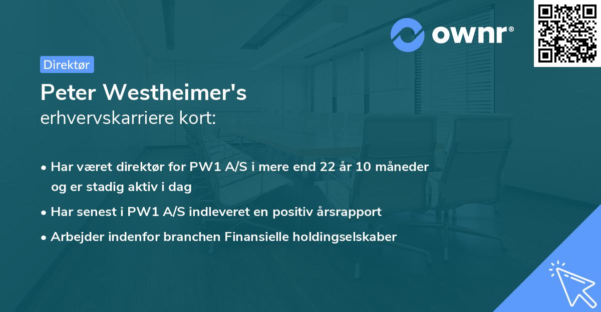 Peter Westheimer's erhvervskarriere kort
