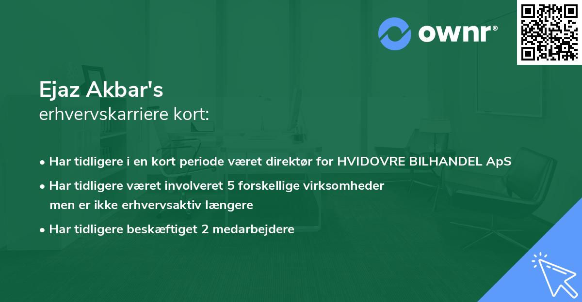 Ejaz Akbar's erhvervskarriere kort