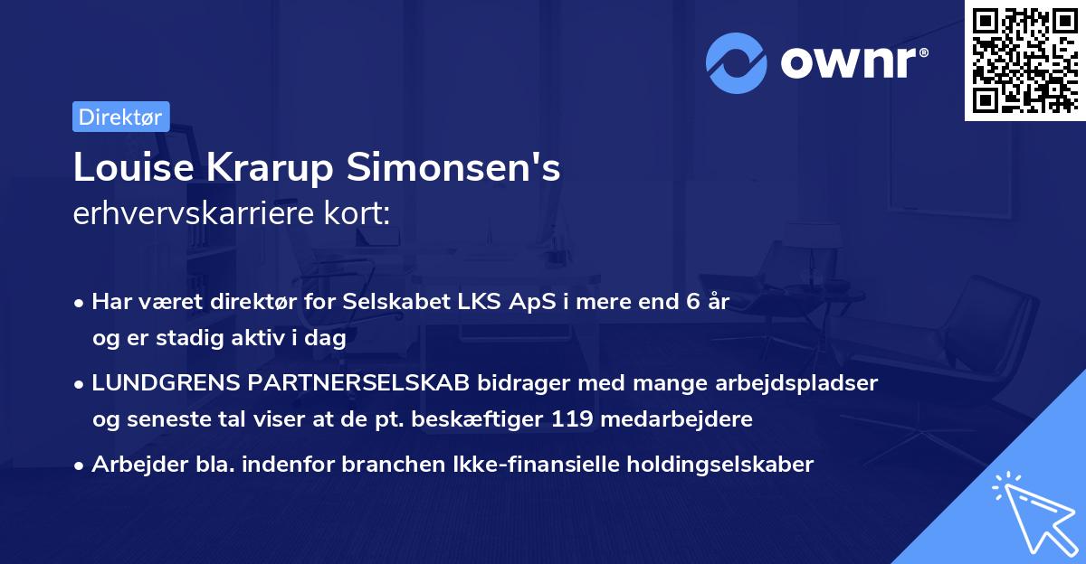 Louise Krarup Simonsen's erhvervskarriere kort