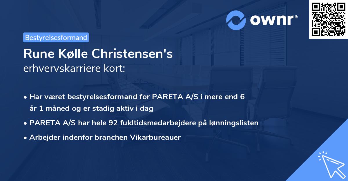 Rune Kølle Christensen's erhvervskarriere kort