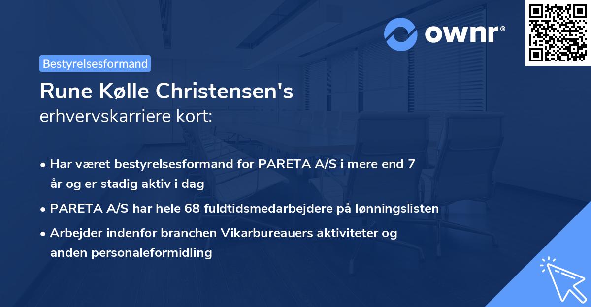 Rune Kølle Christensen's erhvervskarriere kort