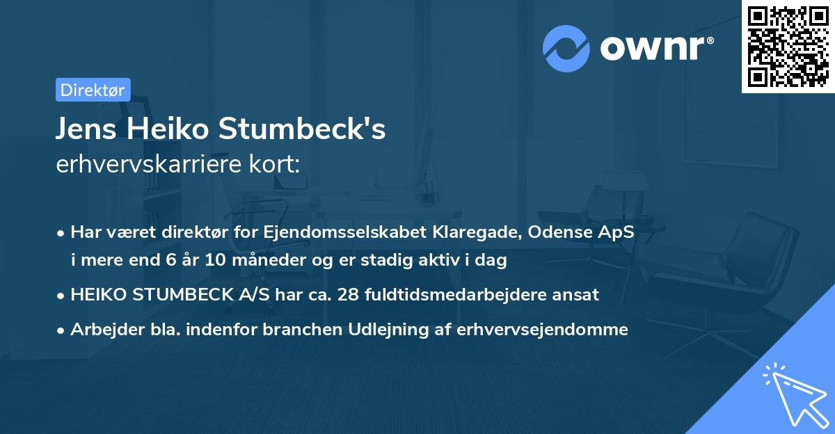 Jens Heiko Stumbeck's erhvervskarriere kort