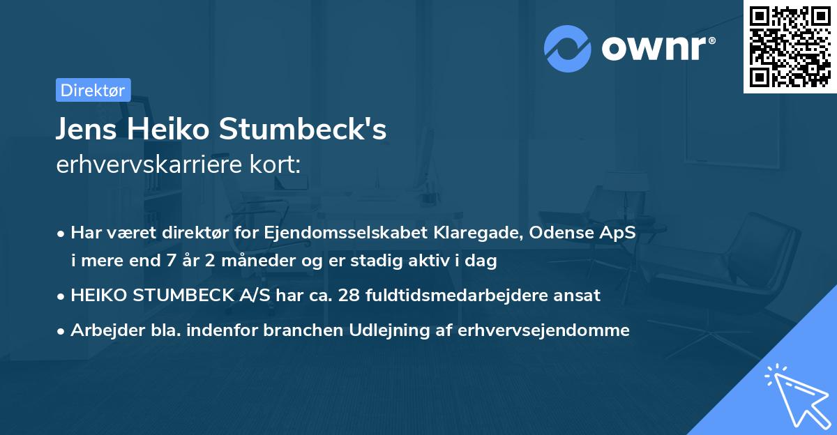 Jens Heiko Stumbeck's erhvervskarriere kort
