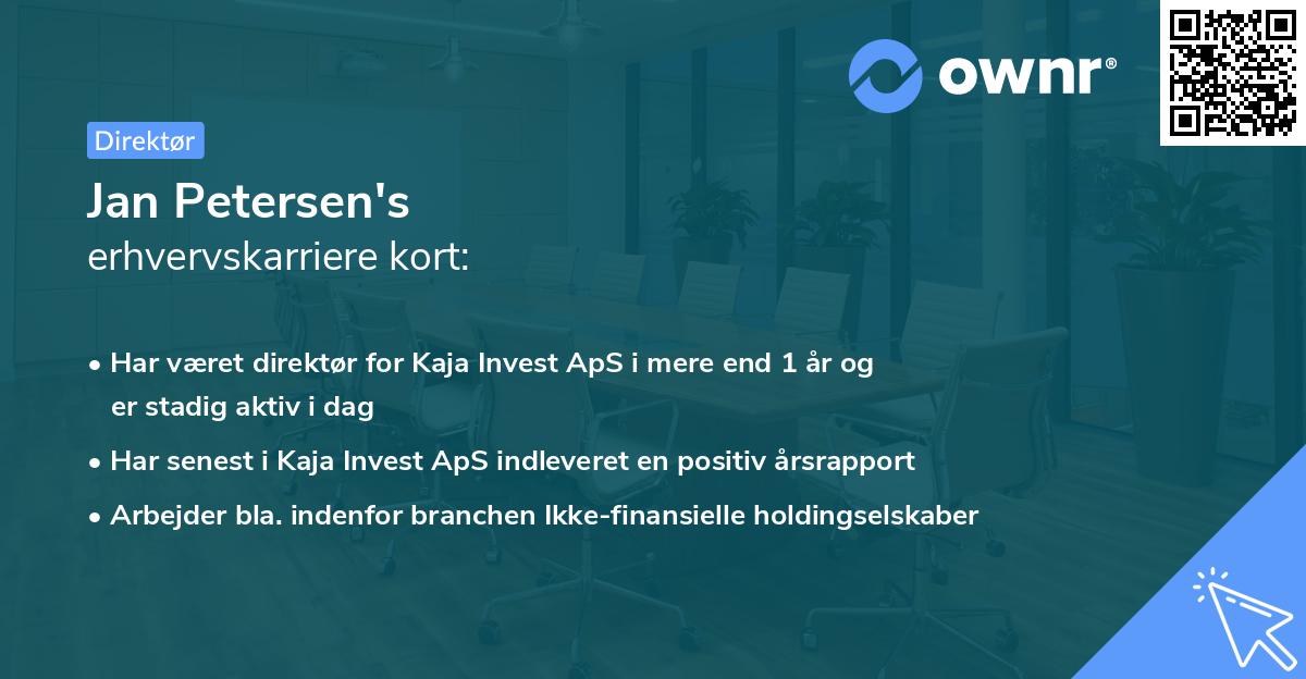Jan Petersen's erhvervskarriere kort