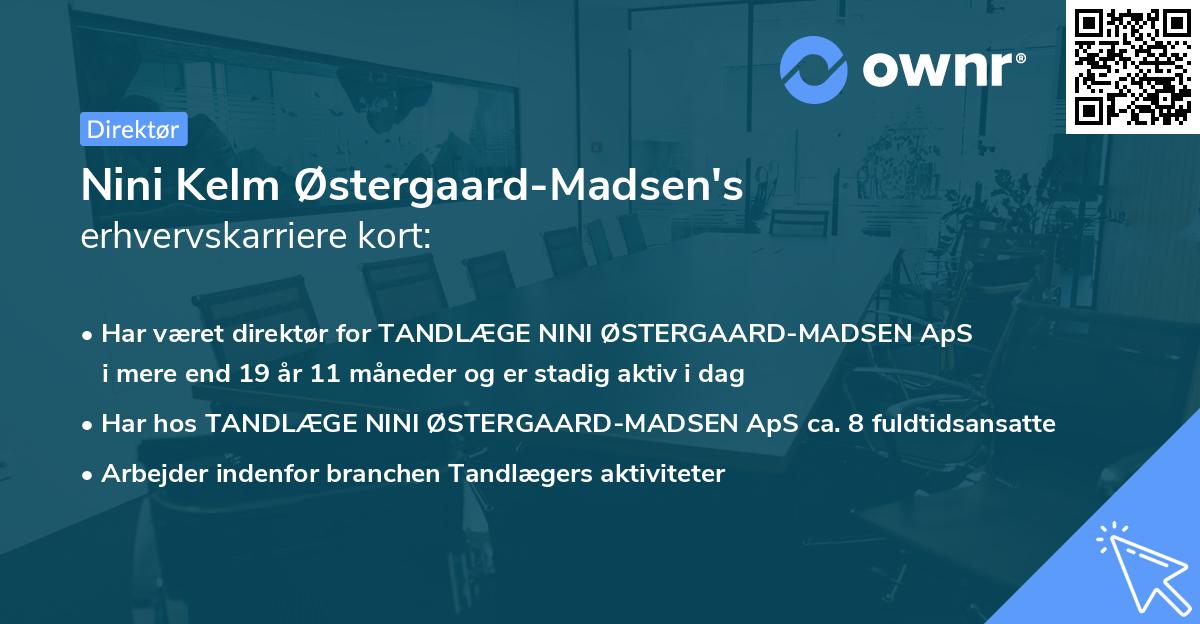 Nini Kelm Østergaard-Madsen's erhvervskarriere kort