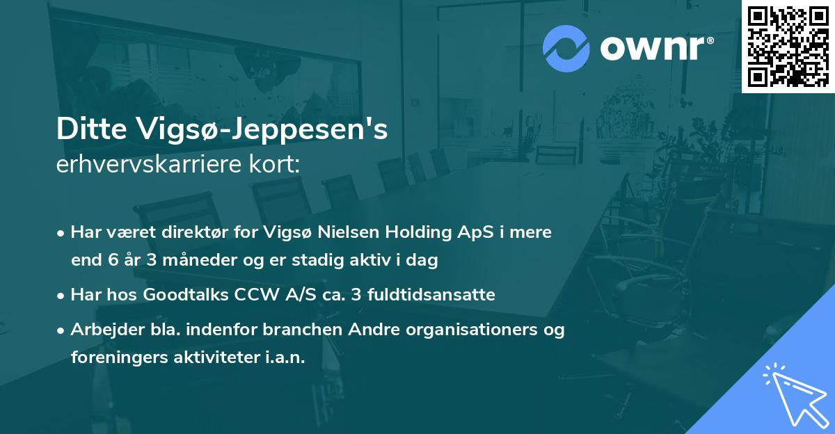 Ditte Vigsø-Jeppesen's erhvervskarriere kort