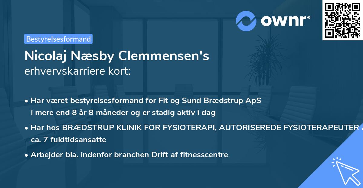 Nicolaj Næsby Clemmensen's erhvervskarriere kort