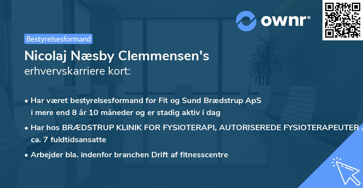 Nicolaj Næsby Clemmensen's erhvervskarriere kort