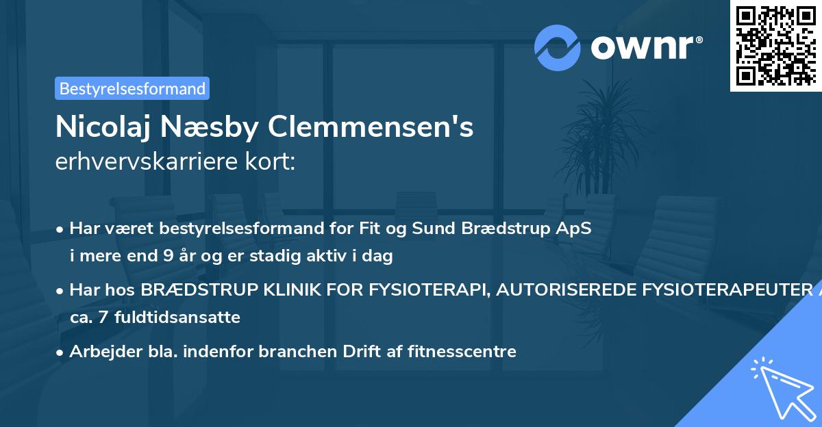 Nicolaj Næsby Clemmensen's erhvervskarriere kort