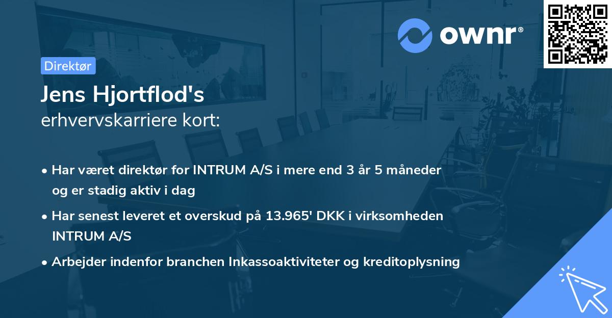 Jens Hjortflod's erhvervskarriere kort