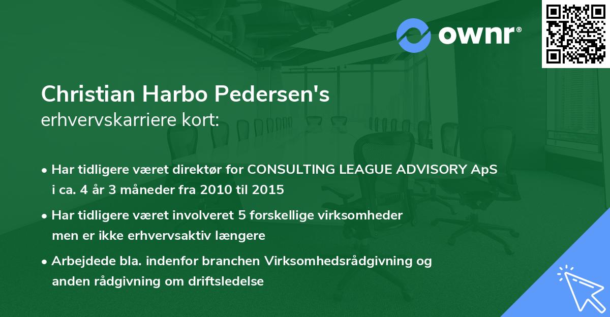 Christian Harbo Pedersen's erhvervskarriere kort