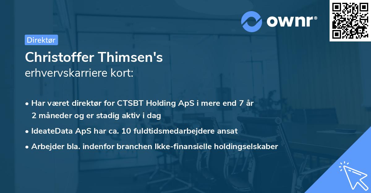 Christoffer Thimsen's erhvervskarriere kort