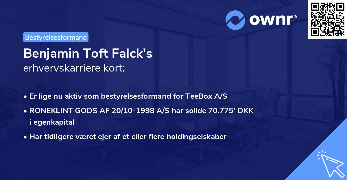 Benjamin Toft Falck's erhvervskarriere kort