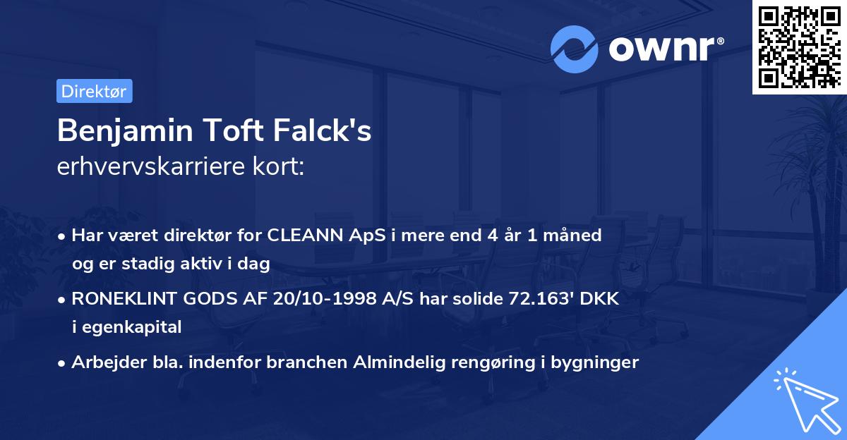 Benjamin Toft Falck's erhvervskarriere kort