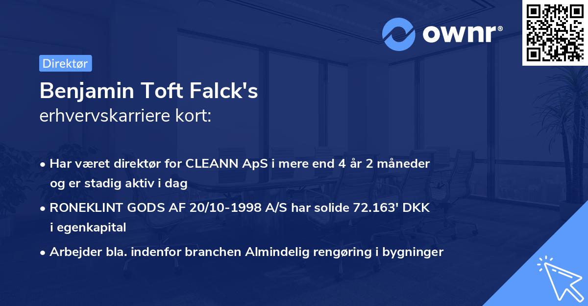 Benjamin Toft Falck's erhvervskarriere kort
