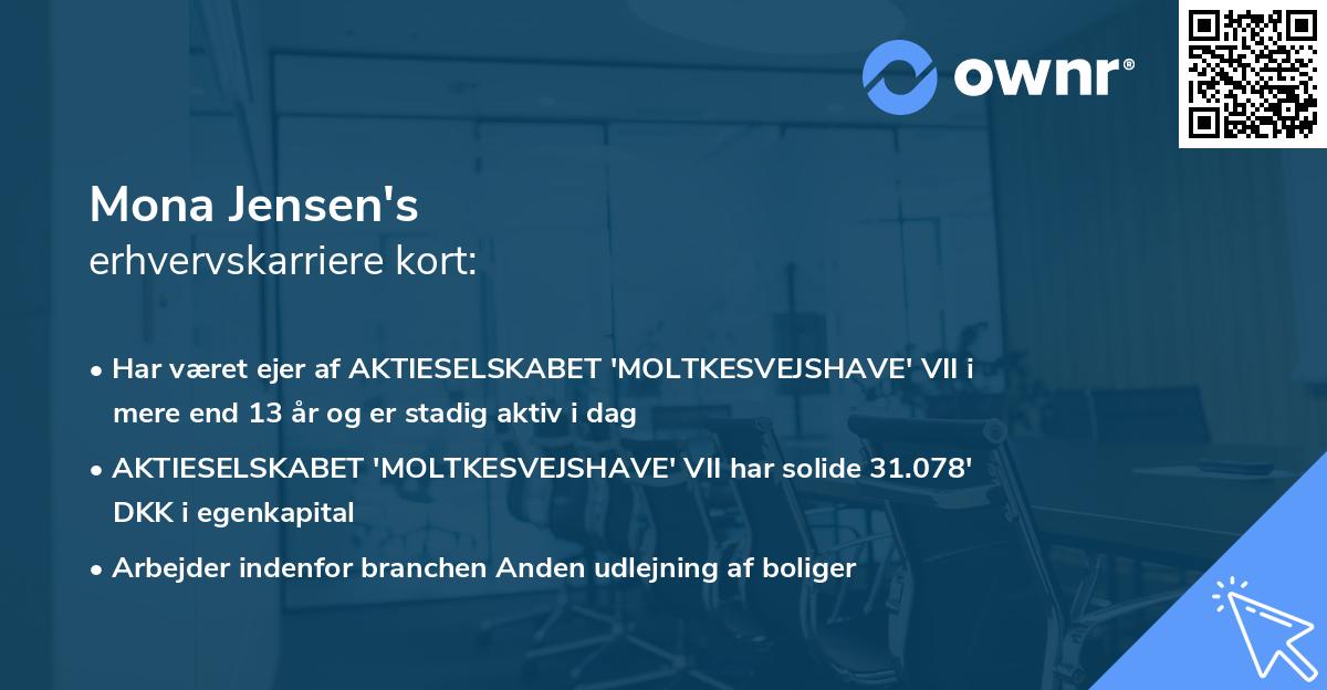 Mona Jensen's erhvervskarriere kort