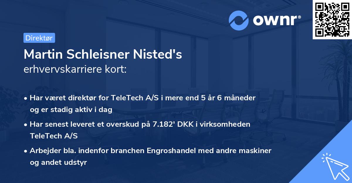 Martin Schleisner Nisted's erhvervskarriere kort