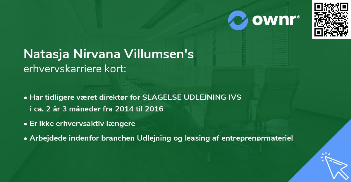 Natasja Nirvana Villumsen's erhvervskarriere kort