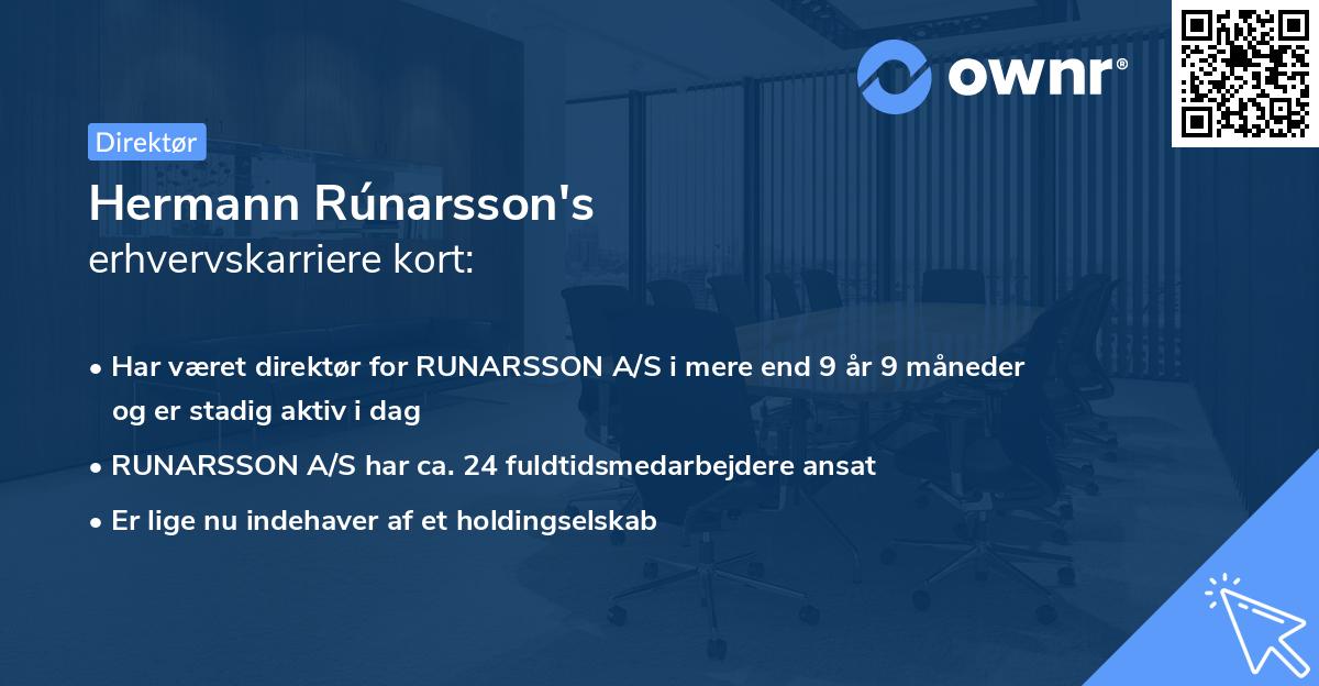 Hermann Rúnarsson's erhvervskarriere kort