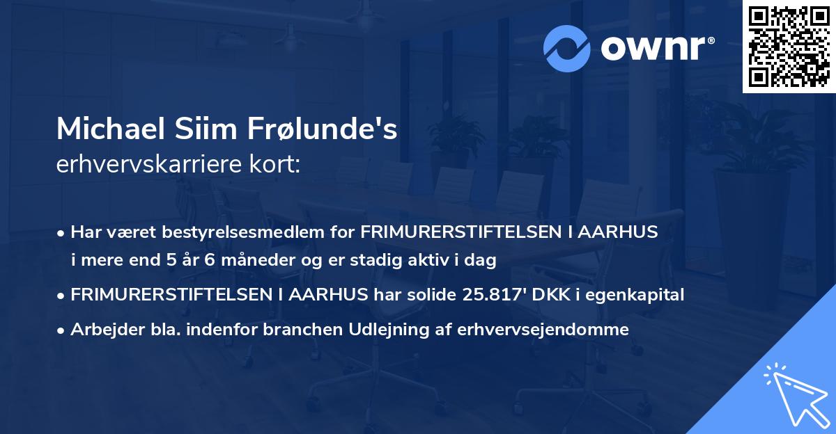 Michael Siim Frølunde's erhvervskarriere kort