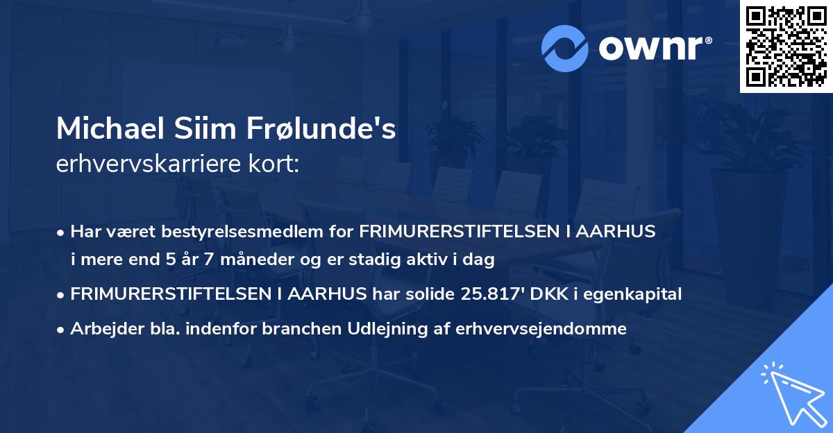 Michael Siim Frølunde's erhvervskarriere kort
