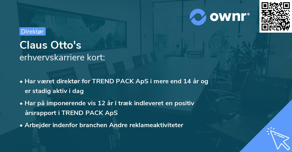 Claus Otto's erhvervskarriere kort