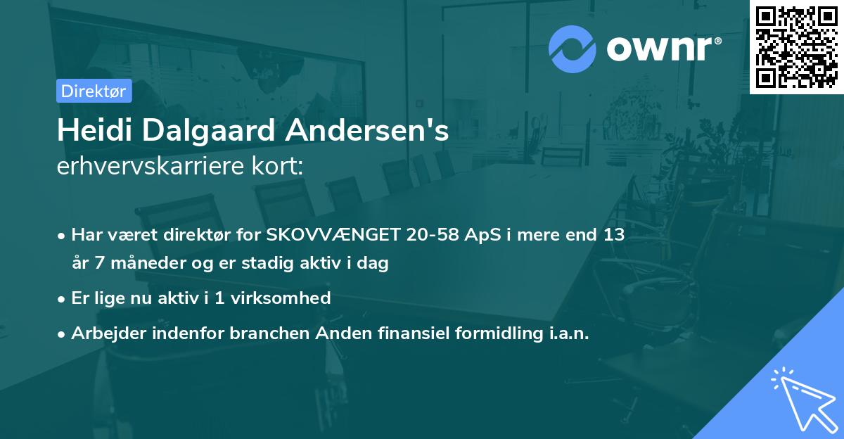 Heidi Dalgaard Andersen's erhvervskarriere kort