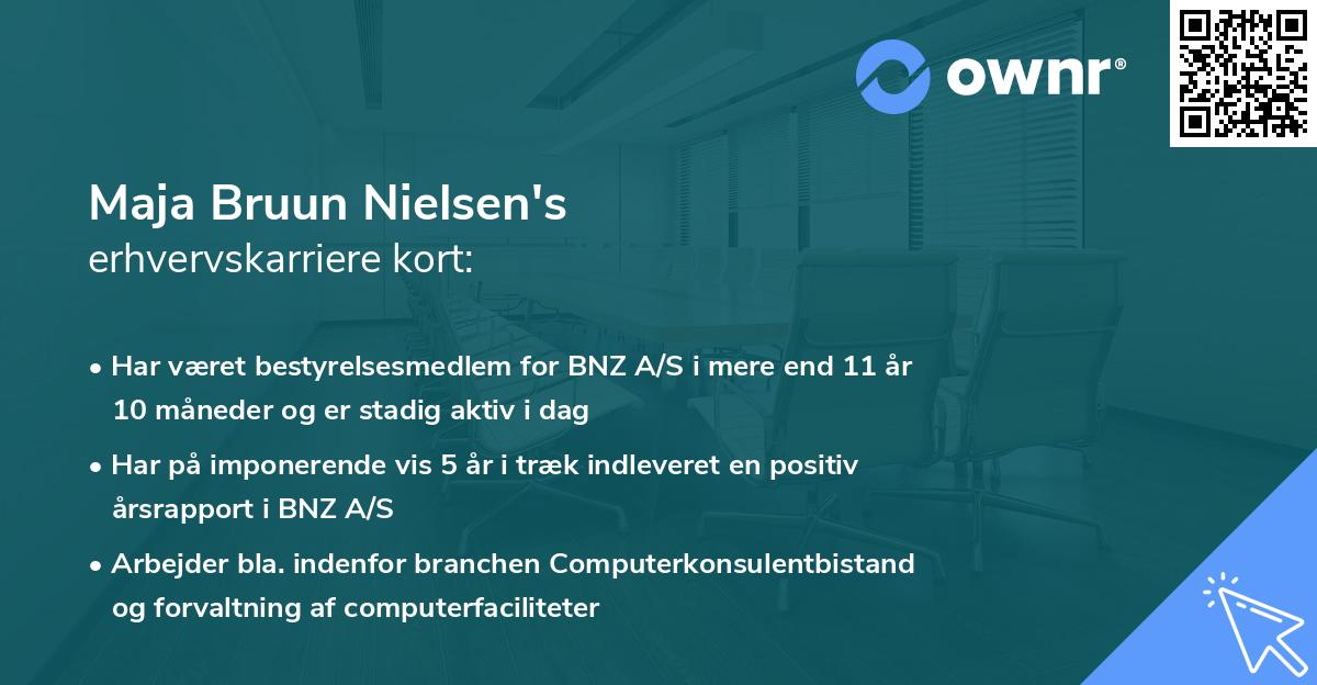 Maja Bruun Nielsen's erhvervskarriere kort