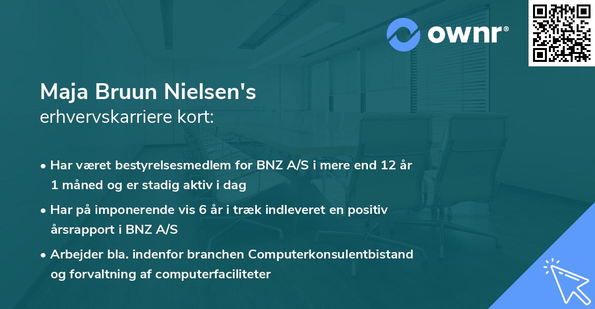 Maja Bruun Nielsen's erhvervskarriere kort