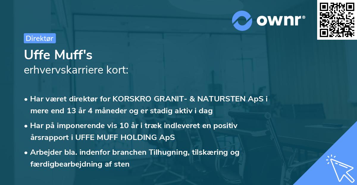 Uffe Muff's erhvervskarriere kort