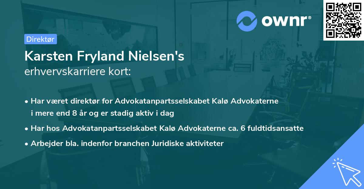 Karsten Fryland Nielsen's erhvervskarriere kort