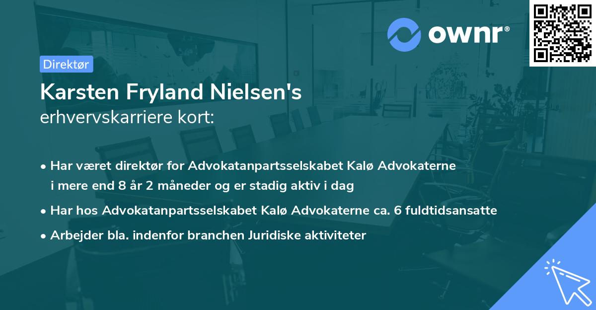 Karsten Fryland Nielsen's erhvervskarriere kort