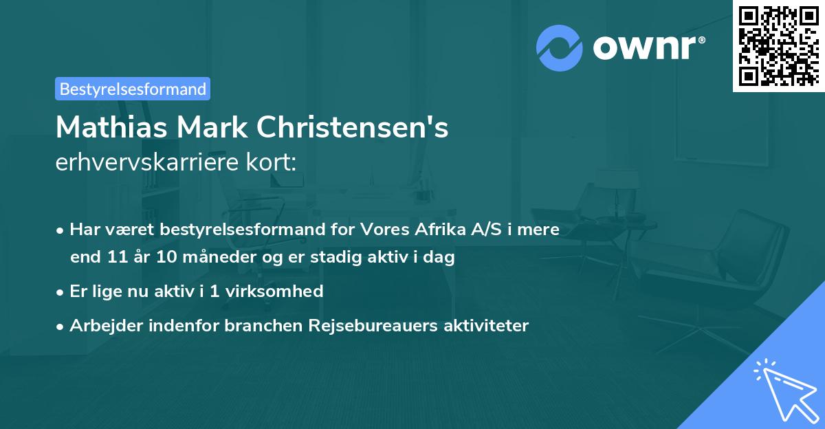 Mathias Mark Christensen's erhvervskarriere kort