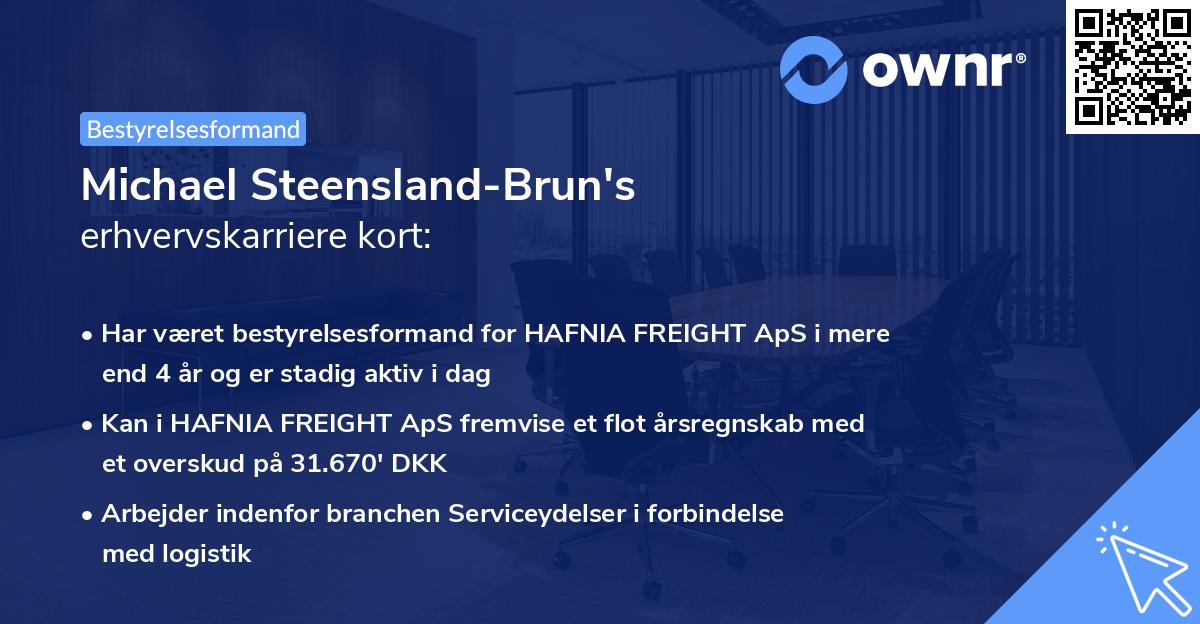 Michael Steensland-Brun's erhvervskarriere kort