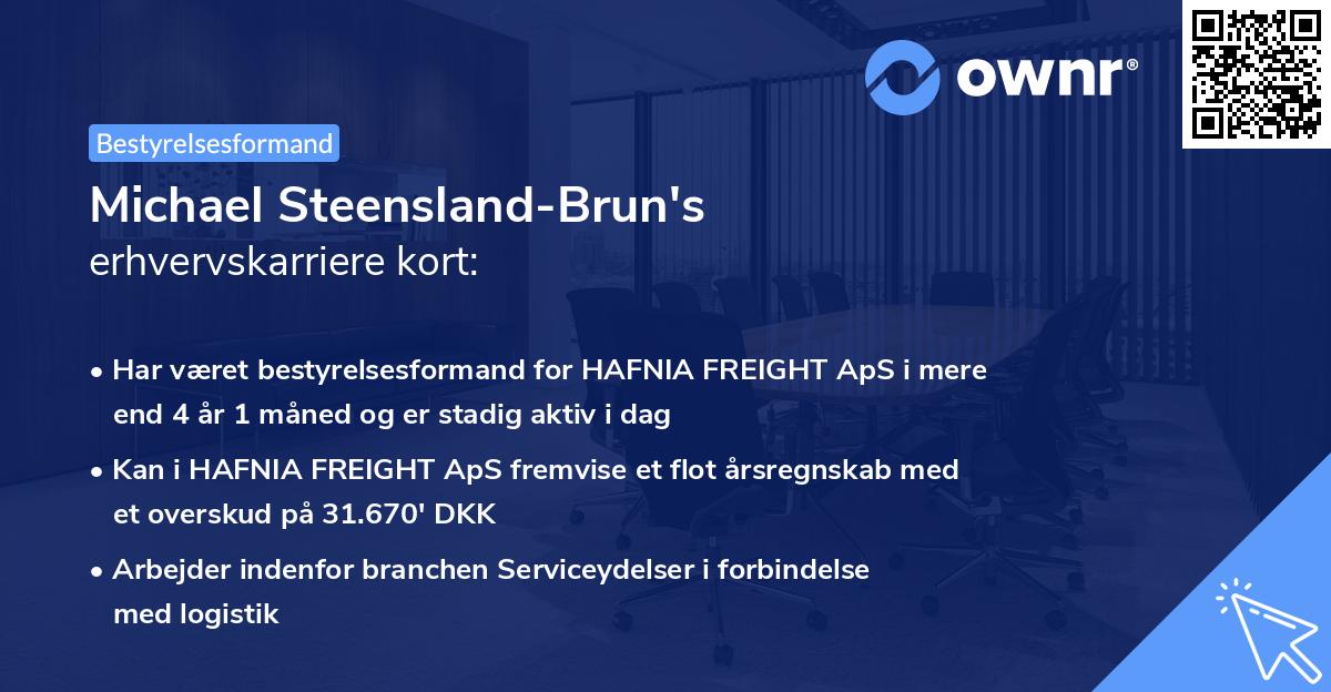 Michael Steensland-Brun's erhvervskarriere kort