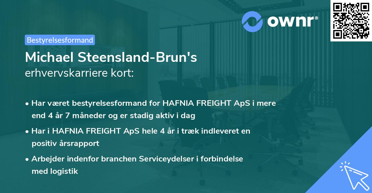 Michael Steensland-Brun's erhvervskarriere kort