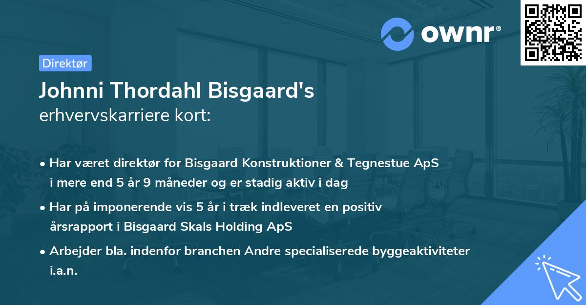 Johnni Thordahl Bisgaard's erhvervskarriere kort