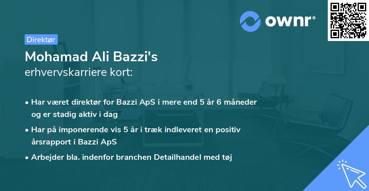 Mohamad Ali Bazzi's erhvervskarriere kort