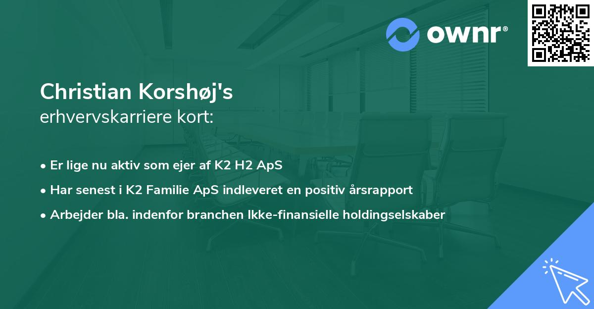 Christian Korshøj's erhvervskarriere kort